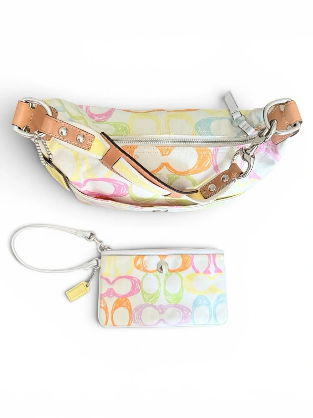 Vintage Coach Hamptons Scribble Hobo + Wristlet Set | Y2K Archival | EUC